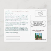 首話輪を外した犬の歩く、ボクサー ポストカード (裏面)