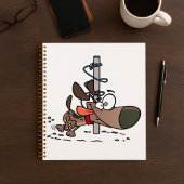 首輪でポールを絡のまわりにめた漫画の犬 プランナー手帳