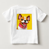 首輪図解入りの、写真付きの付き笑顔の犬 ベビーTシャツ (裏面)