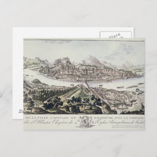 首都とザルツブルグの要塞の景色 ポストカード (正面/裏面)