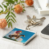 首長女性先住民アメリカのインドのチーフ キーホルダー (側面)