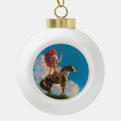 首長女性先住民アメリカのインドのチーフ セラミックボールオーナメント (正面)