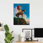 首長女性先住民アメリカのインドのチーフ ポスター (ホームオフィス)