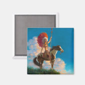 首長女性先住民アメリカのインドのチーフ マグネット (正面/裏面)