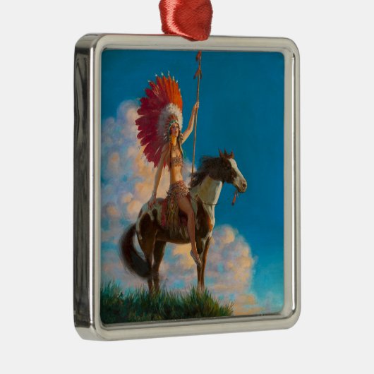 首長女性先住民アメリカのインドのチーフ メタルオーナメント (右)