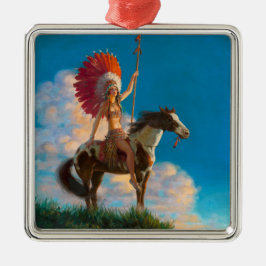 首長女性先住民アメリカのインドのチーフ メタルオーナメント