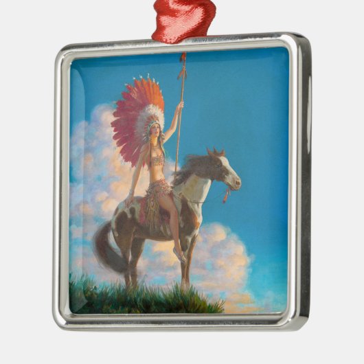 首長女性先住民アメリカのインドのチーフ メタルオーナメント (左)