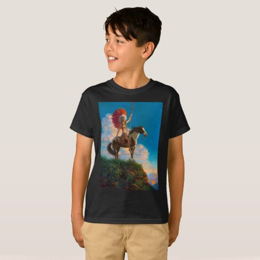 首長女性先住民アメリカのインドのチーフ Tシャツ (正面フル)