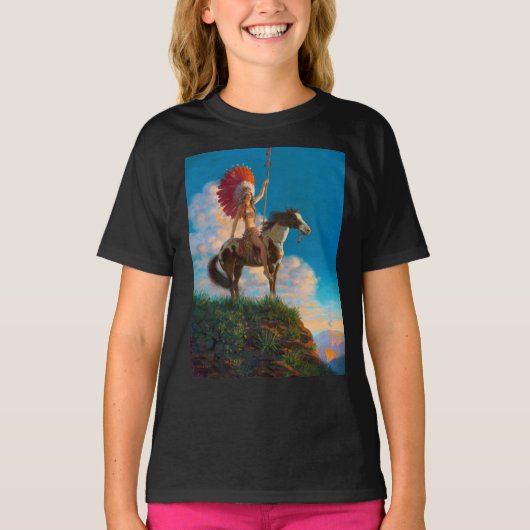 首長女性先住民アメリカのインドのチーフ Tシャツ (正面)