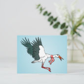 首飛んでいるにスカーフを巻いたクレーン ポストカード (スタンド正面)