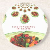 香りいっぱいの人生:ポプリのメッセージに勇気を貰う コースター (正面)
