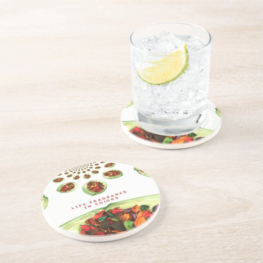 香りいっぱいの人生:ポプリのメッセージに勇気を貰う コースター (側面)