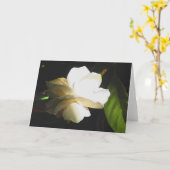 香りがよいアイボリーのGardeniaの花の結婚 カード (黄色い花)