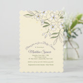香りのあるジャスミンのベビーシャワー招待状 招待状 (スタンド正面)
