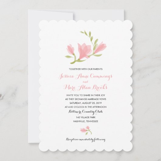 香りのあるフリージアの花びら | ウェディング 招待状 (正面)