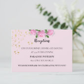 香りのピンクのバラの結婚式の披露宴 エンクロージャーカード (スタンド正面)