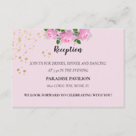 香りのピンクのバラの結婚式の披露宴 エンクロージャーカード