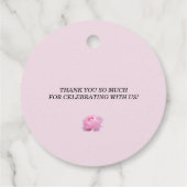 香りピンクのバラ結婚ス、感謝、ギフトラベル フェイバータグ (裏面)