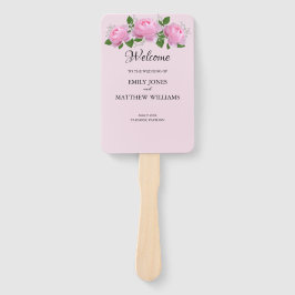 香りピンクローズ、結婚式 プログラム ハンドファン