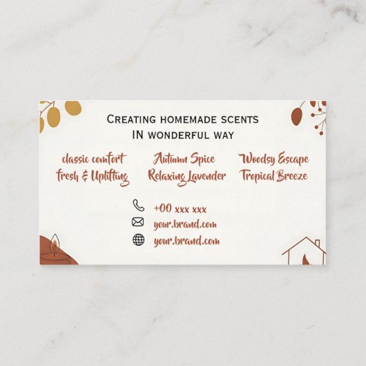 香り付きキャンドルビジネスカード 名刺 (裏面)