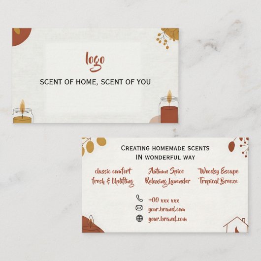 香り付きキャンドルビジネスカード 名刺 (正面/裏面)