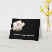 香り悔やみや弔慰(白い花が黒cに付く) カード (黄色い花)