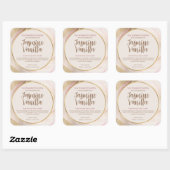 香り漂うキャンドルニュートラルピンクブラシストローク金ゴールドシック スクエアシール (シート)