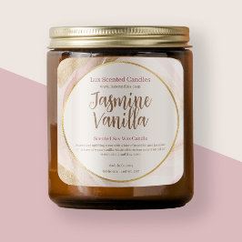 香り漂うキャンドルニュートラルピンクブラシストローク金ゴールドシック スクエアシール