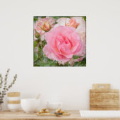 香り雲バラプリント ポスター (キッチン)