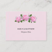 香り高いピンクのバラのメッセー結婚ジ アドバイスカード (裏面)