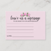 香り高いピンクのバラのメッセー結婚ジ アドバイスカード (正面)