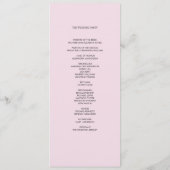 香り高いピンクのバラ結婚の儀式 プログラム (裏面)