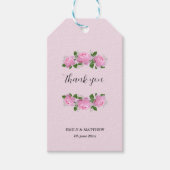 香り高いピンクのバラ結婚ス、ありがとう。 ギフトタグ (正面)