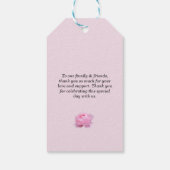 香り高いピンクのバラ結婚ス、ありがとう。 ギフトタグ (裏面)