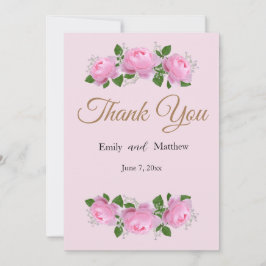 香り高いピンクのバラ結婚ス、ありがとう。 サンキューカード
