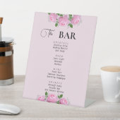 香り高いピンクのバラ結婚ズ、のドリンク・メニュー 台座サイン (インサイチュ)