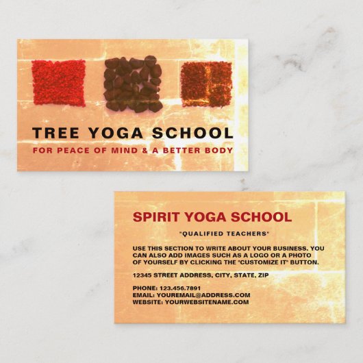 香スクウェア、ヨガインストラクター 名刺 (正面/裏面)