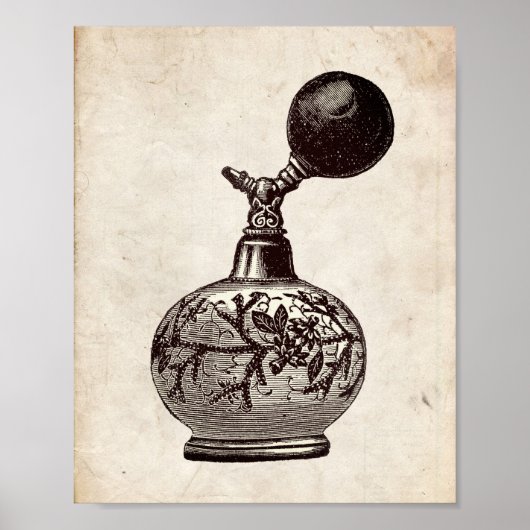 香ビクトリアン水ボトルイラストレーション ポスター (正面)