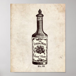 香ビクトリアン水ボトルイラストレーション ポスター