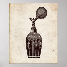 香ビクトリアン水ボトルイラストレーション ポスター
