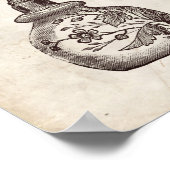 香ビクトリアン水ボトルイラストレーション ポスター (角)