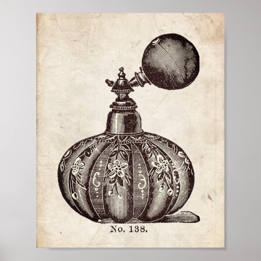 香ビクトリアン水ボトルイラストレーション ポスター (正面)