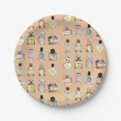 香ファンシー水ボトル模様 ペーパープレート (正面)