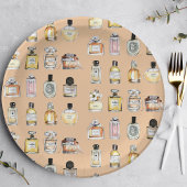 香ファンシー水ボトル模様 ペーパープレート