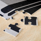 香モダン港の白黒建物 ジグソーパズル (側面)