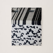 香モダン港の白黒建物 ジグソーパズル (縦)