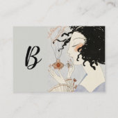 香料付きレディボトルアールデコ美しいモノグラム 名刺 (裏面)