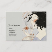 香料付きレディボトルアールデコ美しいモノグラム 名刺 (正面)