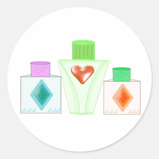 香水とローションのボトル ラウンドシール (正面)