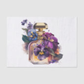 香水のボトルと紫の朝顔の花 薄葉紙 (正面)